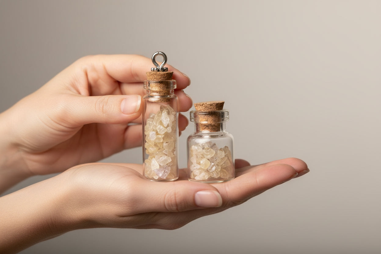 Raw Florida Calcite Crystal Charm - Authentic Natural Stone Pendant- clarity quartz intention Jar-grounding crystal