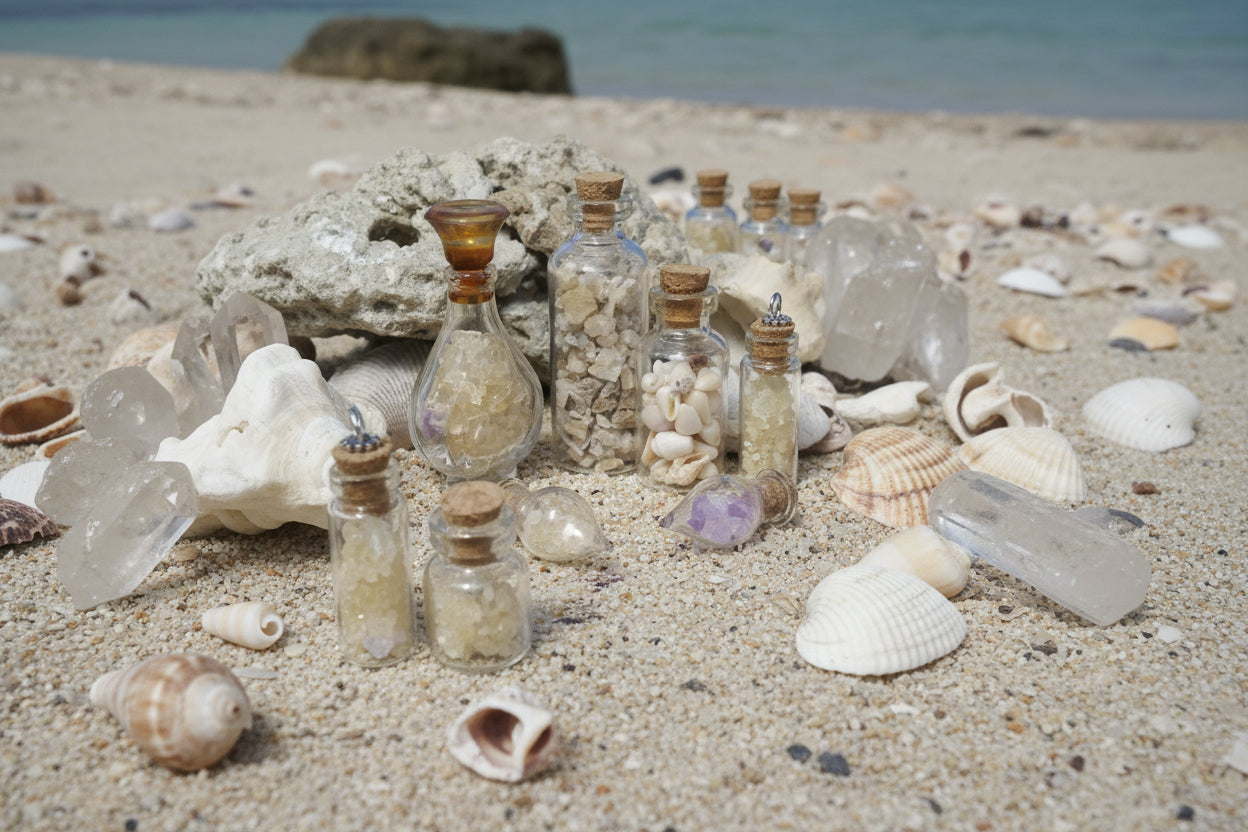Raw Florida Calcite Crystal Charm - Authentic Natural Stone Pendant- clarity quartz intention Jar-grounding crystal